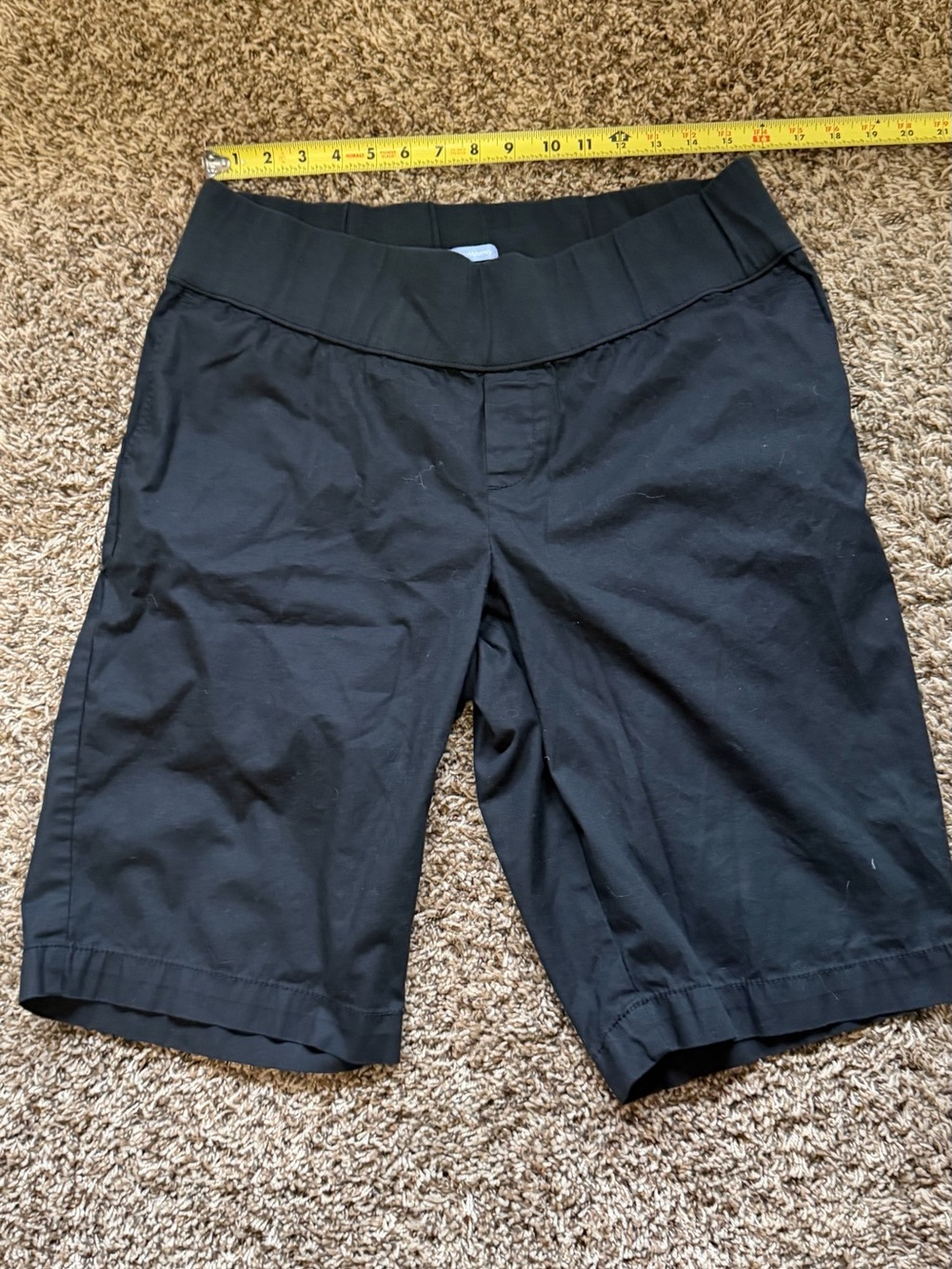 GAP Maternity Women's Black Pull-On Bermuda Shorts with Wide Waistband
